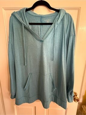Livi Active Light Blue Hooded Pullover Sweatshirt